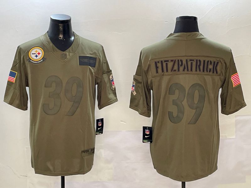 Men Pittsburgh Steelers #39 Fitzpatrick Green 2024 Nike Limited NFL Jersey style 0108